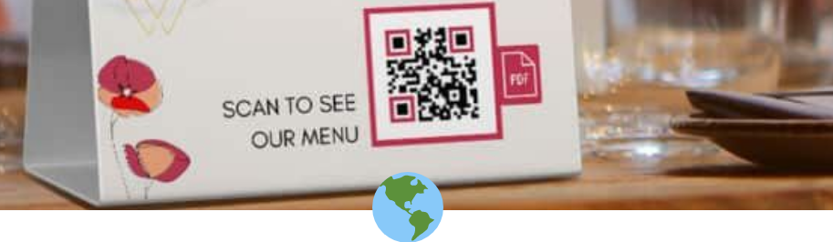 table sign with QR code